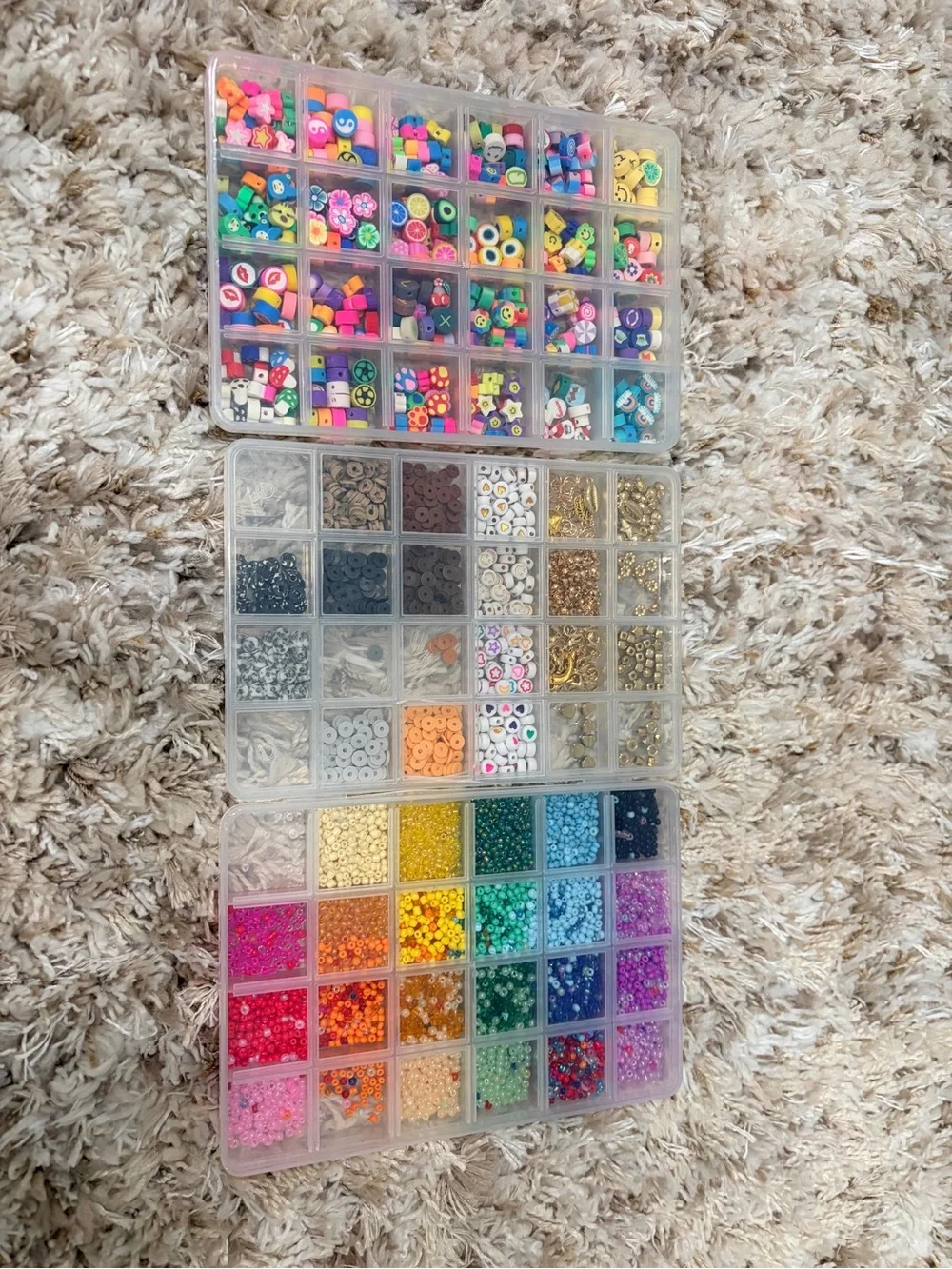 Multi-Color Bead and Charm Storage Organizer Box